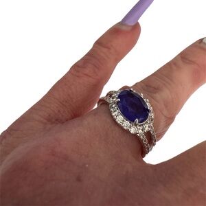 Live for Today Main Stone: Lab Created Dark Amethyst Dazzling Silver and Purple